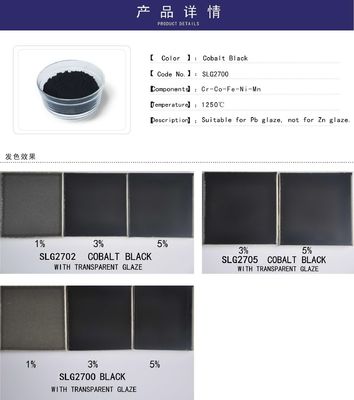 Pigments inorganiques à haute température de couleur noire Pigments céramiques EINECS n° 269-075-7