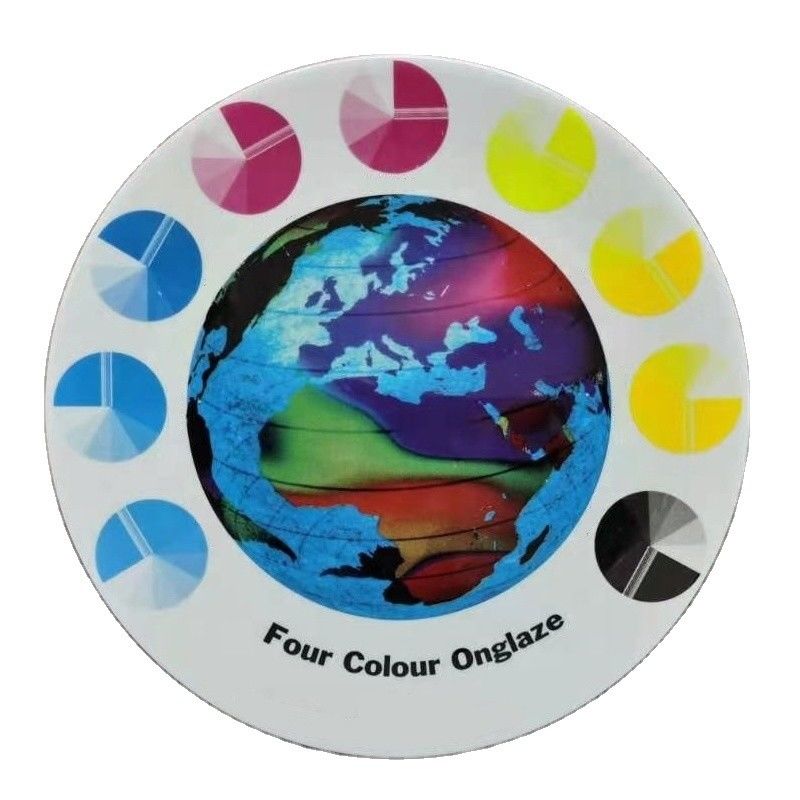 Couleur céramique à quatre couleurs sur glaçage couleur or stannate violet et oxyde de fer combinaison
